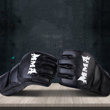 Half Finger Leather Cushion Boxing Training Gloves_0