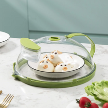 10 Inch Clear Microwave Splatter Cover with Water Steamer and Handle_1