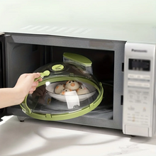 10 Inch Clear Microwave Splatter Cover with Water Steamer and Handle_4
