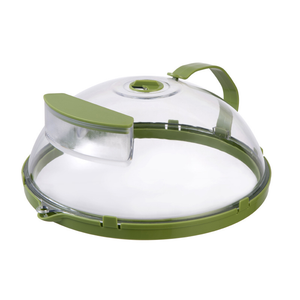 10 Inch Clear Microwave Splatter Cover with Water Steamer and Handle_7