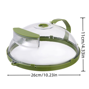 10 Inch Clear Microwave Splatter Cover with Water Steamer and Handle_8
