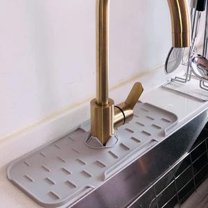 Silicone Faucet Handle Drip Catcher Tray Mat Dish Soap Sponge Holder_3