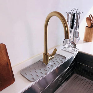 Silicone Faucet Handle Drip Catcher Tray Mat Dish Soap Sponge Holder_7