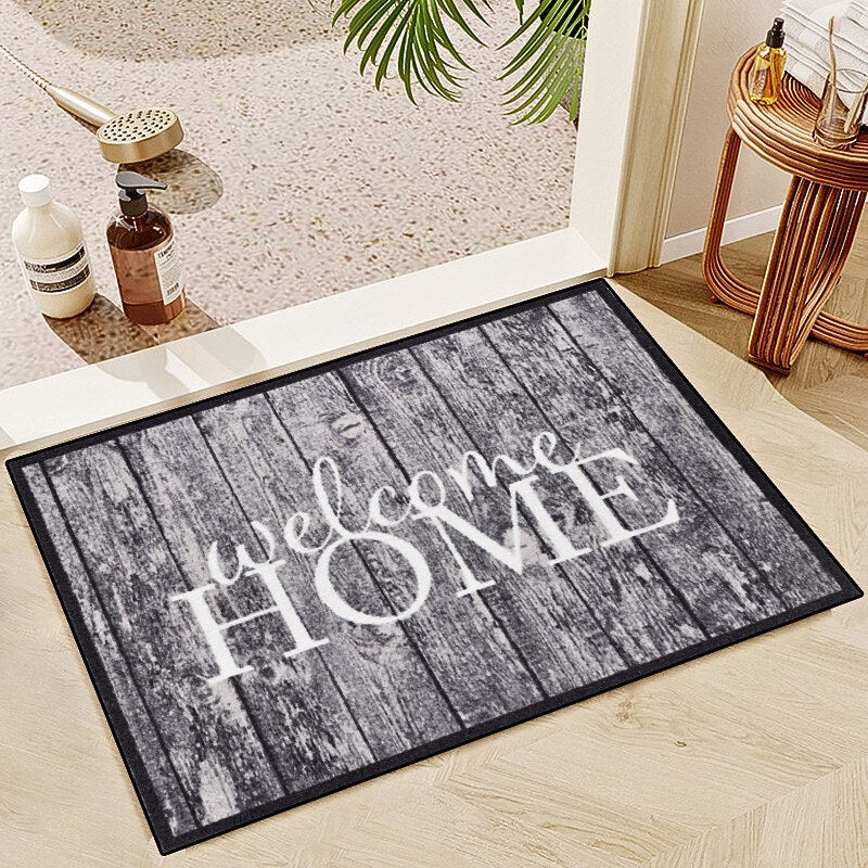 40x60cm 3D Wood Grain Flower Floor Mat Entrance Door Mat_0