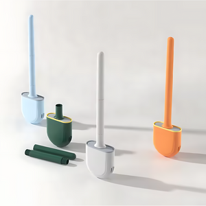 Long Handle Flexible Silicone Toilet Brush Cleaner_0