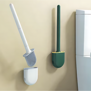 Long Handle Flexible Silicone Toilet Brush Cleaner_2