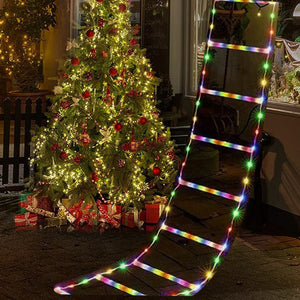 Outdoor Christmas LED Ladder Fairy Lights with Santa_3