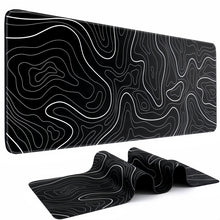 Anti-Slip Topographic Black and White Mouse Pad for Keyboard - 30x80cm_4