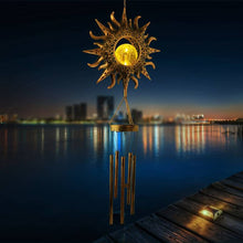Outdoor Wrought Iron Hanging Solar Powered Wind Chime Light_9
