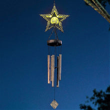 Outdoor Wrought Iron Hanging Solar Powered Wind Chime Light_11