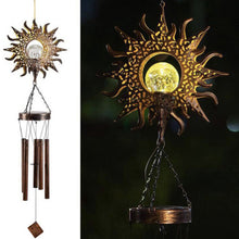 Outdoor Wrought Iron Hanging Solar Powered Wind Chime Light_12