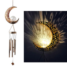 Outdoor Wrought Iron Hanging Solar Powered Wind Chime Light_13