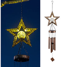 Outdoor Wrought Iron Hanging Solar Powered Wind Chime Light_14