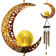Outdoor Wrought Iron Hanging Solar Powered Wind Chime Light_2