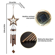 Outdoor Wrought Iron Hanging Solar Powered Wind Chime Light_16