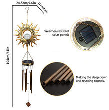Outdoor Wrought Iron Hanging Solar Powered Wind Chime Light_17