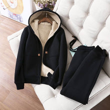 Women's Tracksuit Wool Jacket with Hood and Trousers Winter Set_6