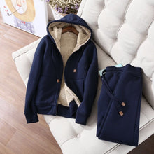 Women's Tracksuit Wool Jacket with Hood and Trousers Winter Set_7