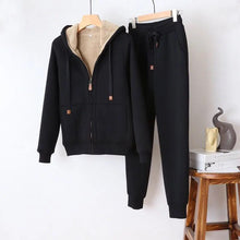 Women's Tracksuit Wool Jacket with Hood and Trousers Winter Set_2
