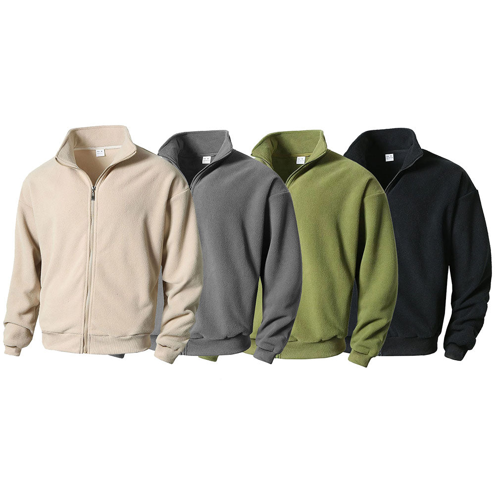 Men's Stylish Loose Fleece Solid Sweatshirt_0