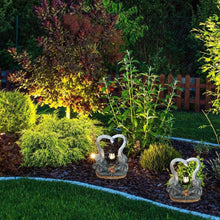 Double Elephant Solar Lamp Outdoor Statue_2
