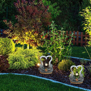 Double Elephant Solar Lamp Outdoor Statue_2