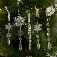 Acrylic Snowflake Simulation Ice Pendants Xmas Tree Hanging Ornament_4