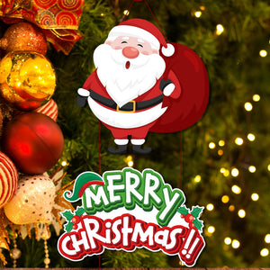 Christmas Porch Door Hanging Banner Christmas Paper Door Decorative Flags_2