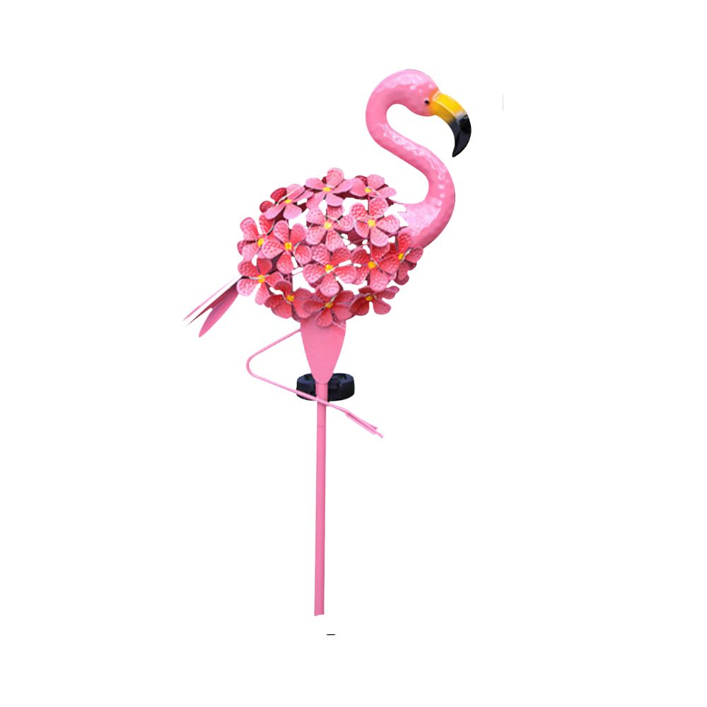 Garden Solar Lights Outdoor Solar Powered Flamingo Stake Lights Metal Flamingo Decorative Lights Weatherproof Pink Flamingo_5
