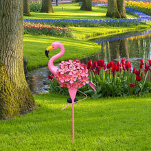 Garden Solar Lights Outdoor Solar Powered Flamingo Stake Lights Metal Flamingo Decorative Lights Weatherproof Pink Flamingo_1