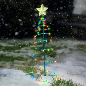 Festive Solar Christmas Tree Lights for Outdoor Garden Scene_1