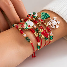 5pcs Cute Christmas Series Snowflake Tree Pendant Crystal Bracelet Women_2