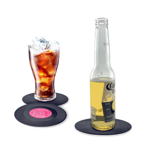 Set of 6 Colorful Retro Vinyl Record Disk Coasters for Drinks Vinyl Record Coaster Set_2