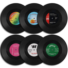 Set of 6 Colorful Retro Vinyl Record Disk Coasters for Drinks Vinyl Record Coaster Set_5