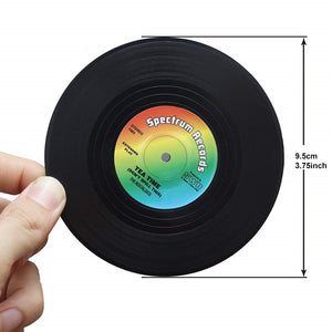 Set of 6 Colorful Retro Vinyl Record Disk Coasters for Drinks Vinyl Record Coaster Set_7