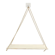 Wooden Swing Hanging Hemp Rope Wall Shelve Mounted Floating Plant Flower Pot_6