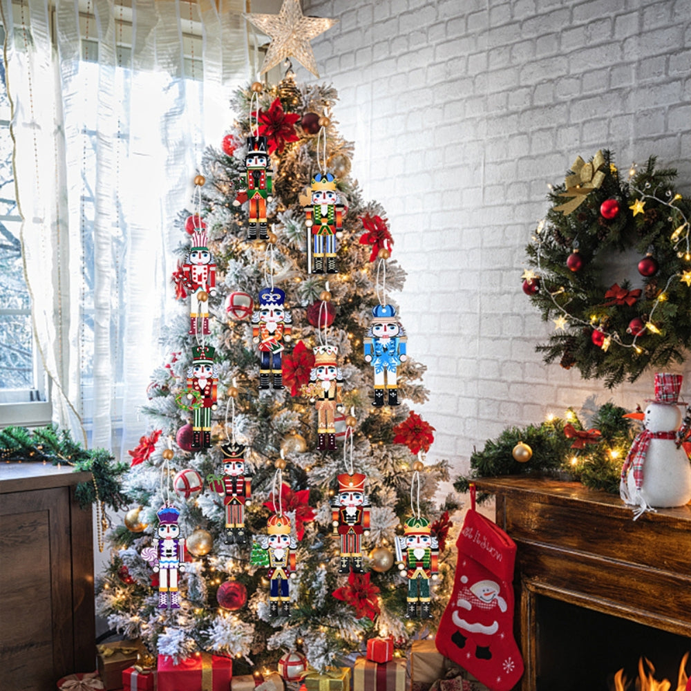 Christmas Wooden Ornaments Nutcracker Soldier Xmas Tree Hanging Pendant_0