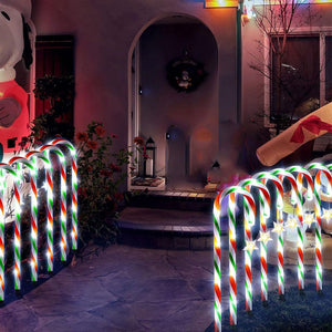 5PCS Solar Candy Cane Lights Festive Christmas Decor for Gardens, Lawns and Landscapes_2
