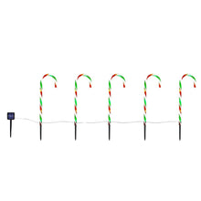 5PCS Solar Candy Cane Lights Festive Christmas Decor for Gardens, Lawns and Landscapes_5