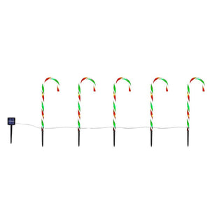 5PCS Solar Candy Cane Lights Festive Christmas Decor for Gardens, Lawns and Landscapes_5