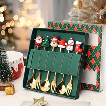 6Pcs Festive Stainless Steel Fork and Spoon Set_5