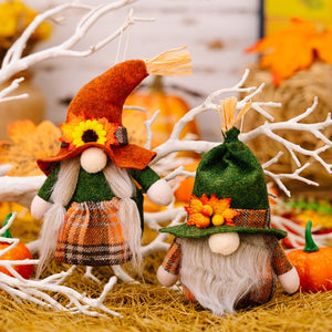 Fall Gnome Pumpkin Maple Sunflower Harvest Autumn Elf Dwarf Plush Faceless Dolls Ornaments_0
