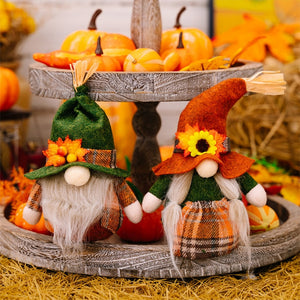 Fall Gnome Pumpkin Maple Sunflower Harvest Autumn Elf Dwarf Plush Faceless Dolls Ornaments_1
