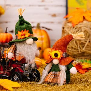 Fall Gnome Pumpkin Maple Sunflower Harvest Autumn Elf Dwarf Plush Faceless Dolls Ornaments_3