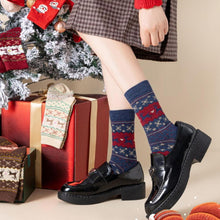 5 Pcs Christmas Socks Wool Socks Mid Tube Socks Fun With Santa Reindeer Pattern Women's Christmas Theme Gift Set Box_2
