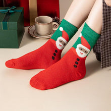 5 Pcs Christmas Socks Wool Socks Mid Tube Socks Fun With Santa Reindeer Pattern Women's Christmas Theme Gift Set Box_3