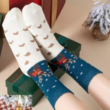 5 Pcs Christmas Socks Wool Socks Mid Tube Socks Fun With Santa Reindeer Pattern Women's Christmas Theme Gift Set Box_4