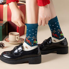 5 Pcs Christmas Socks Wool Socks Mid Tube Socks Fun With Santa Reindeer Pattern Women's Christmas Theme Gift Set Box_5