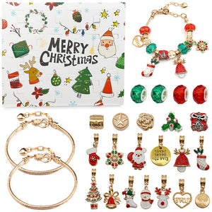 Surprise Blind Box Set 24 Countdown Calendar Advent Christmas Charms Bracelet Set DIY_0