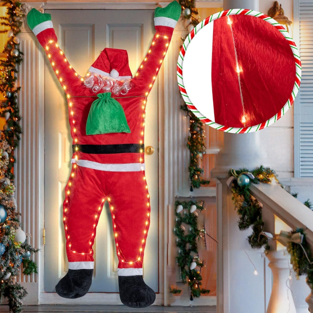 Climbing Santa Claus Decoration Light Up Outdoor Indoor Hanging Climbing Santa Claus Christmas Decoration_0